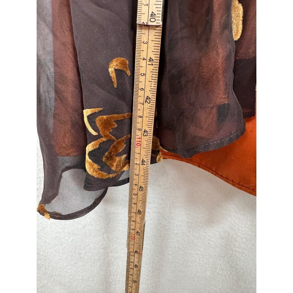 VTG Signature By Robbie Bee brown Floral Halter Dress 12 Silk Blend whimsy goth‎ - Picture 8 of 10